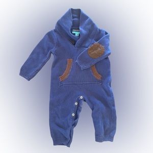 Andy & Evans Boys Coverall in Dark Blue with Suede Elbow Patch